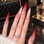 Ombre Bow Stiletto Press-On Nails — product view 1