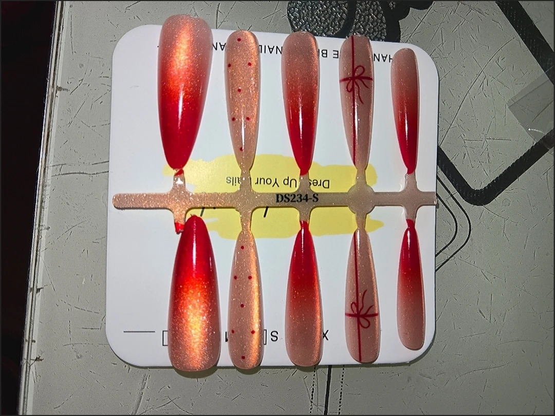 Ombre Bow Stiletto Press-On Nails — customer review photo
