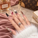 Rhinestone Cat Eye French Tip Press-On Nails — product view 4