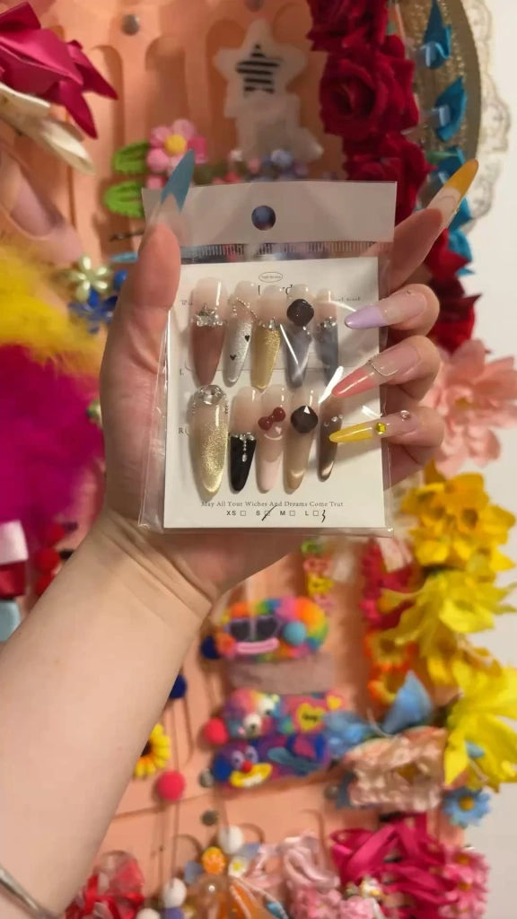 Rhinestone Cat Eye French Tip Press-On Nails — customer review photo