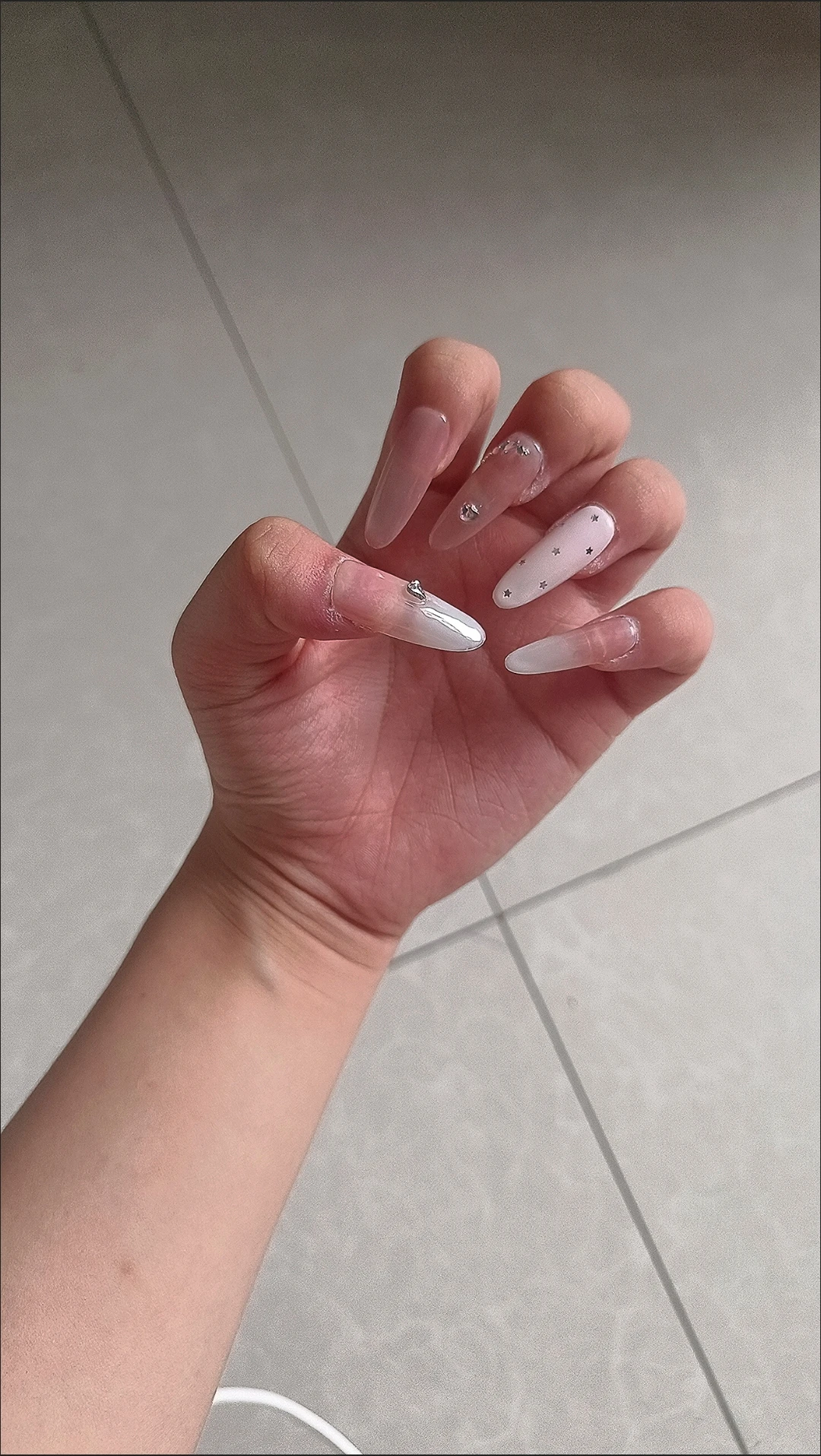 Rhinestone Cat Eye Star Press-On Nails — customer review photo