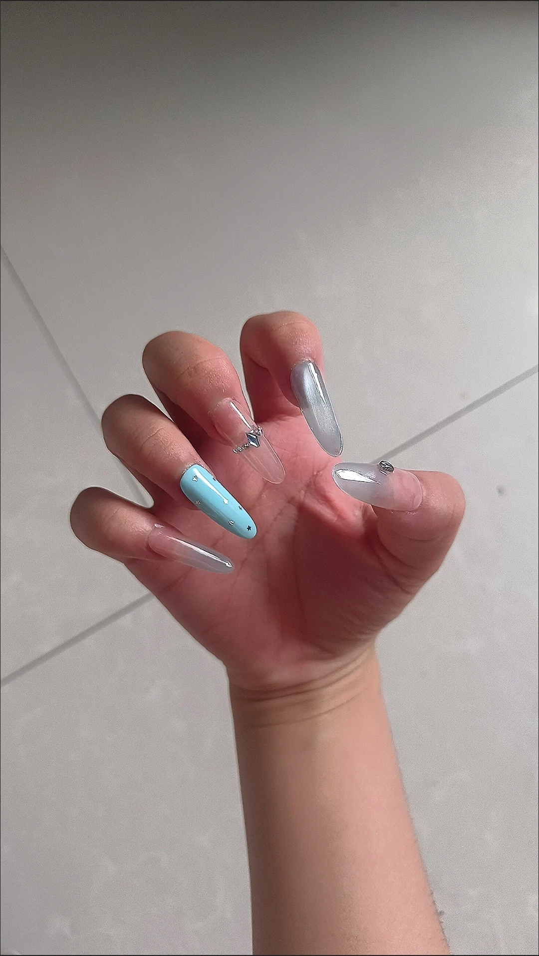 Rhinestone Cat Eye Star Press-On Nails — customer review photo
