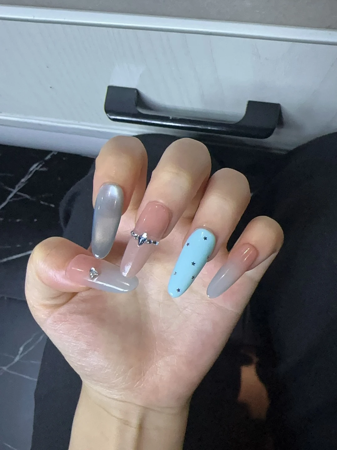 Rhinestone Cat Eye Star Press-On Nails — customer review photo