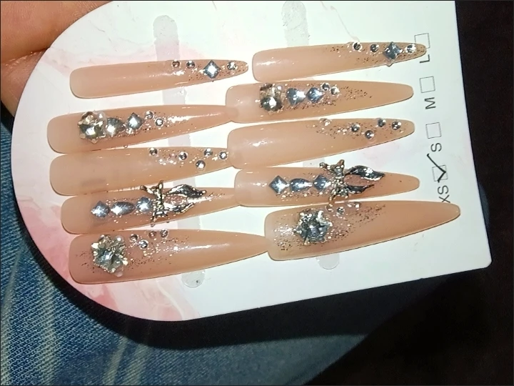 Rhinestone Crystal Glitter Press-On Nails — customer review photo