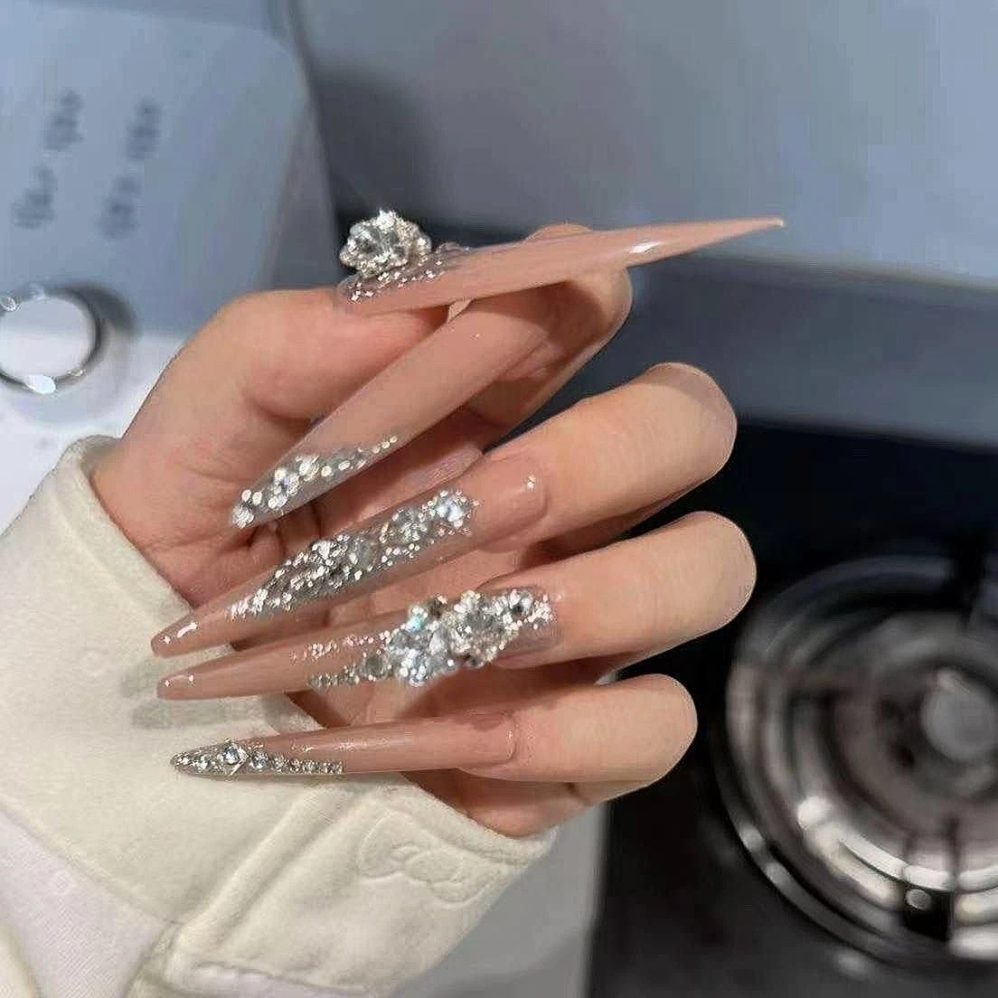 Rhinestone Crystal Glitter Press-On Nails — customer review photo