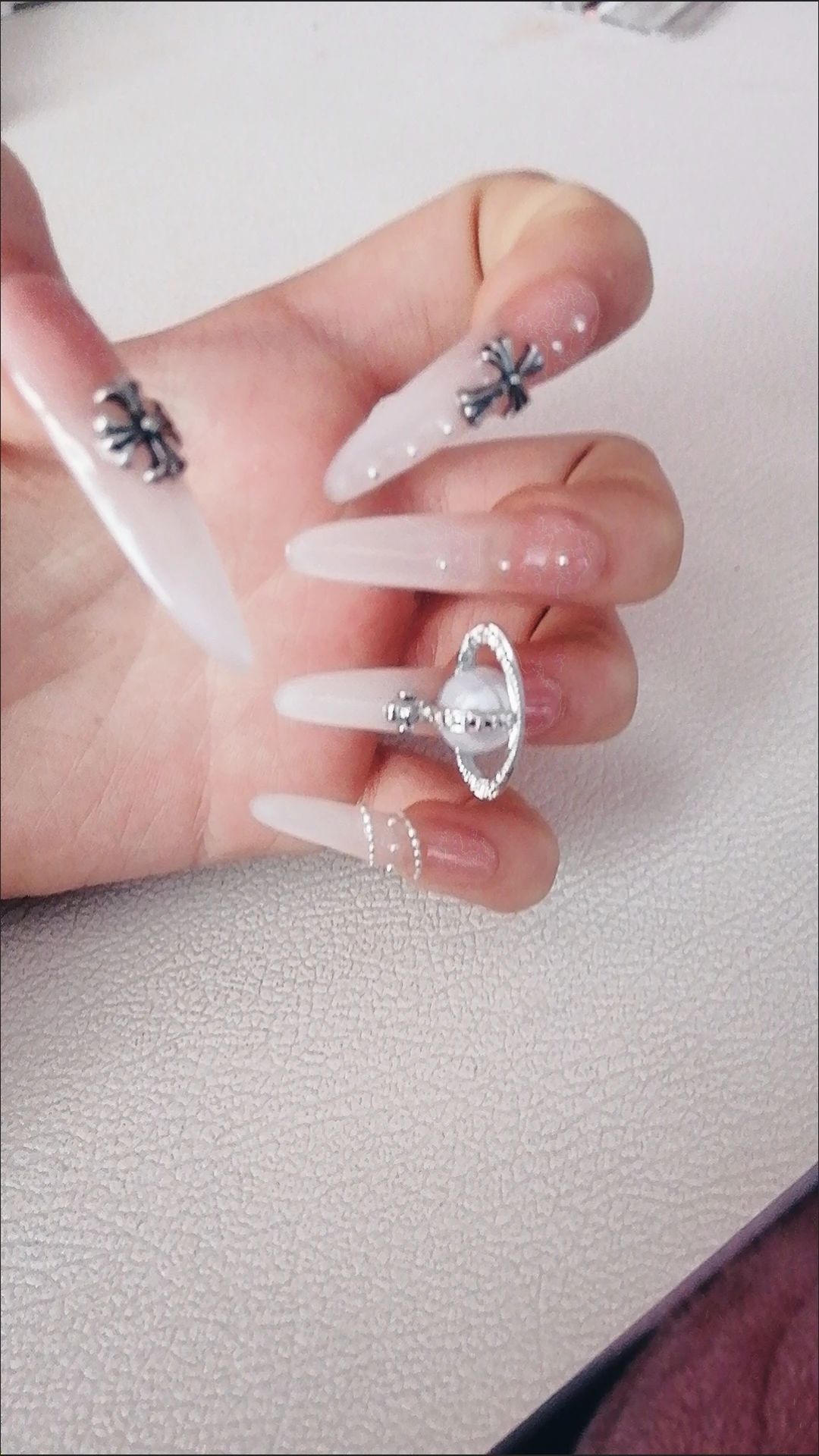 Rhinestone Crystal Ombre Press-On Nails — customer review photo
