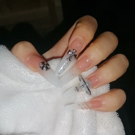 Rhinestone Crystal Ombre Press-On Nails — customer review photo