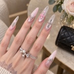 Rhinestone French Tip Cross Press-On Nails — product view 2