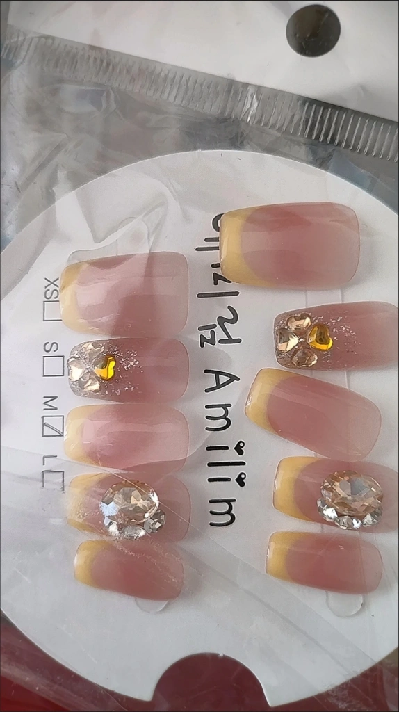 Rhinestone French Tip Medium Press-On Nails — customer review photo