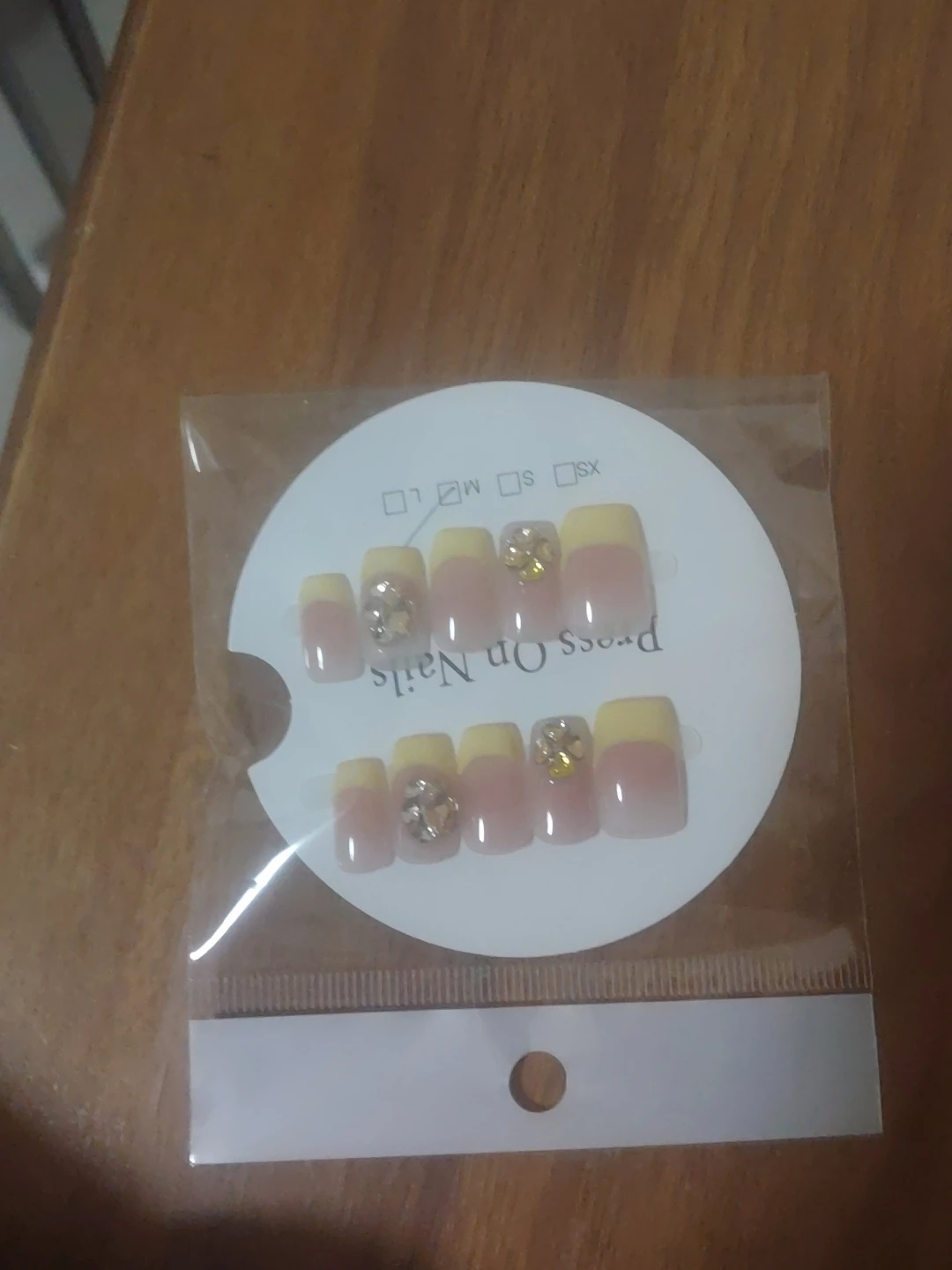 Rhinestone French Tip Medium Press-On Nails — customer review photo
