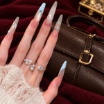 Rhinestone French Tip Star Press-On Nails — product view 4