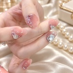 Rhinestone Glitter Oval Press-On Nails — product view 3