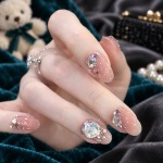 Rhinestone Glitter Oval Press-On Nails — product view 4