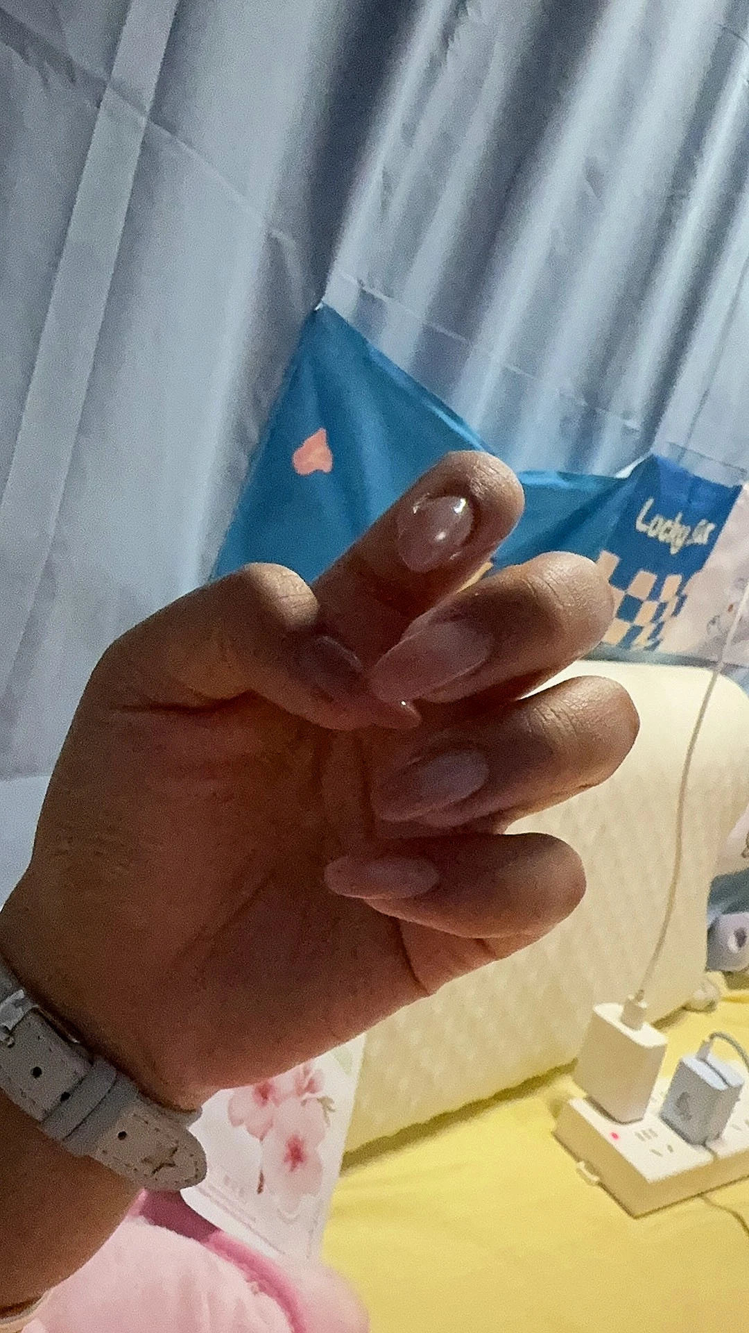 Rhinestone Glitter Short Press-On Nails — customer review photo