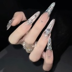 Rhinestone Glitter Stiletto Press-On Nails — product view 1