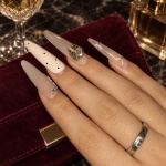 Rhinestone Heart Long Press-On Nails — product view 5