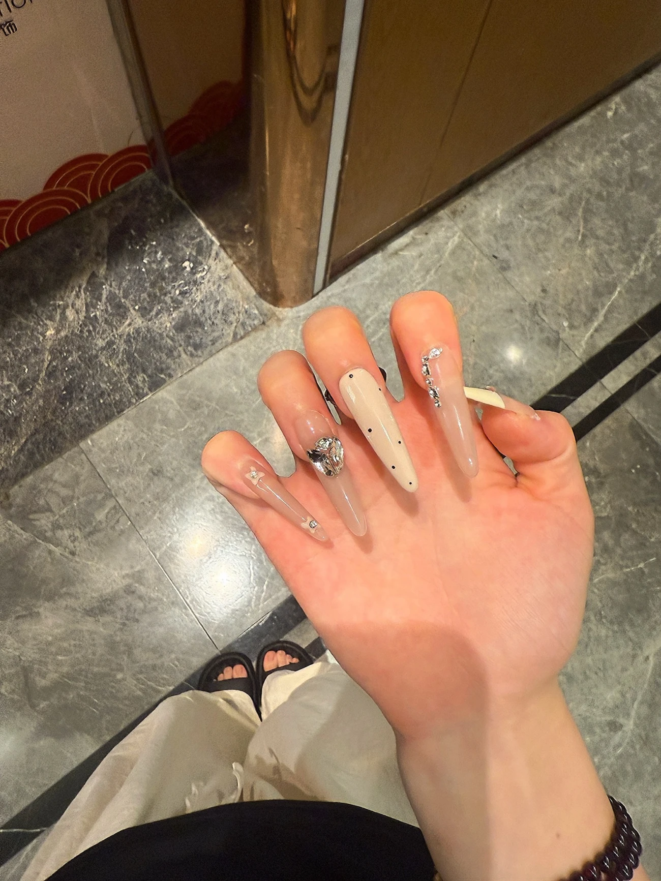 Rhinestone Heart Long Press-On Nails — customer review photo