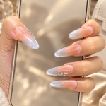 Rhinestone Ombre Oval Press-On Nails — product view 3