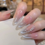 Rhinestone Ombre Oval Press-On Nails — product view 4