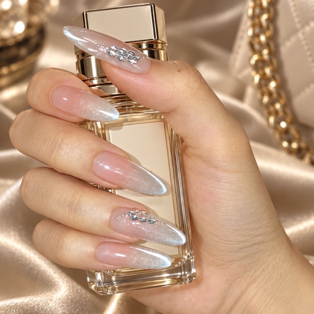 Rhinestone Ombre Oval Press-On Nails — product view 5